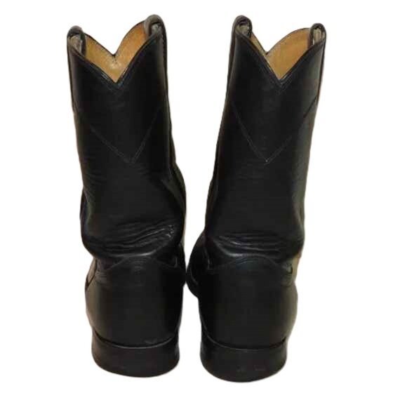 Justin Black Leather Cowboy Western Boots Size 9D - Picture 5 of 10